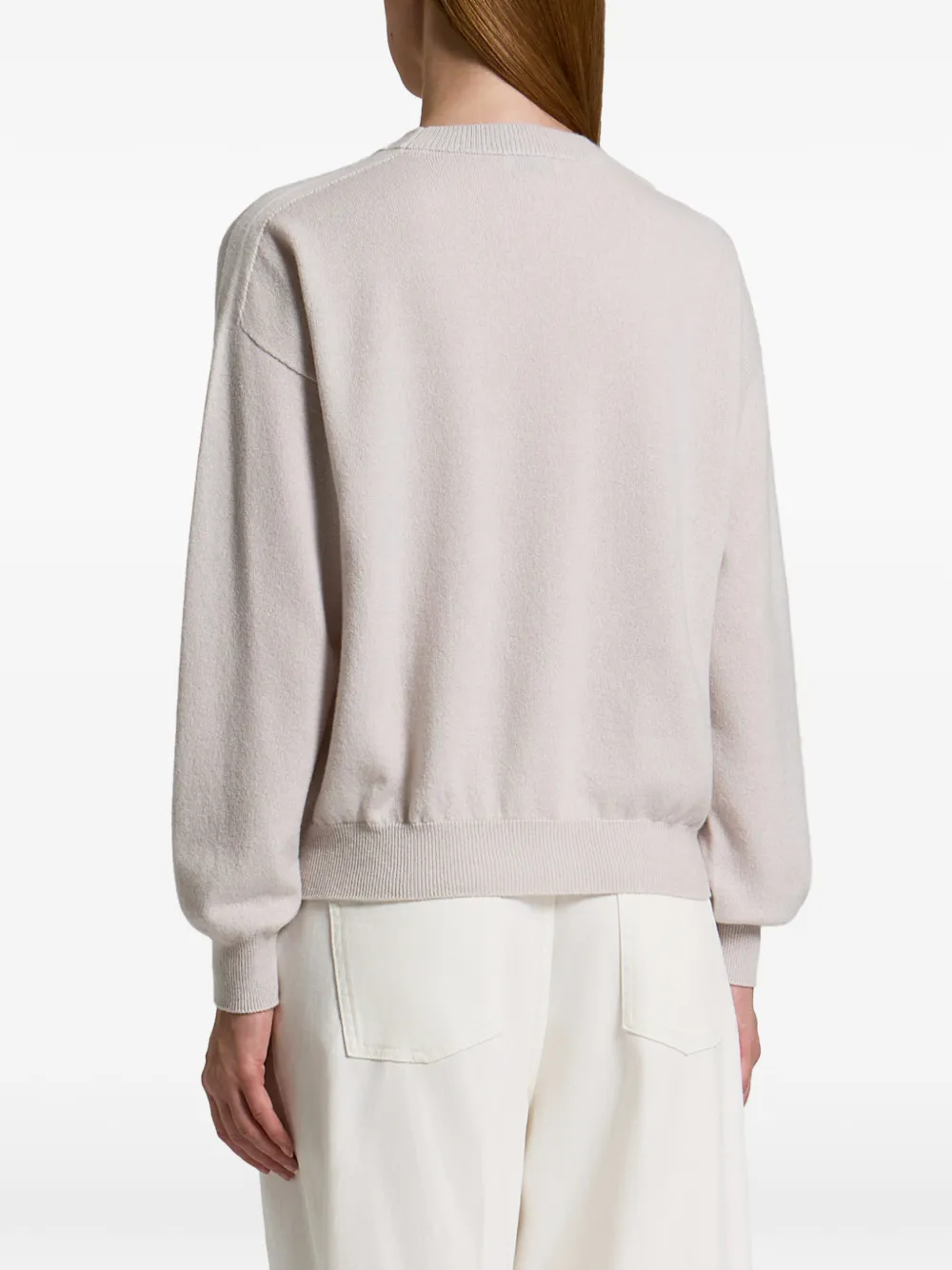 Peserico embellished-pocket sweater Beige