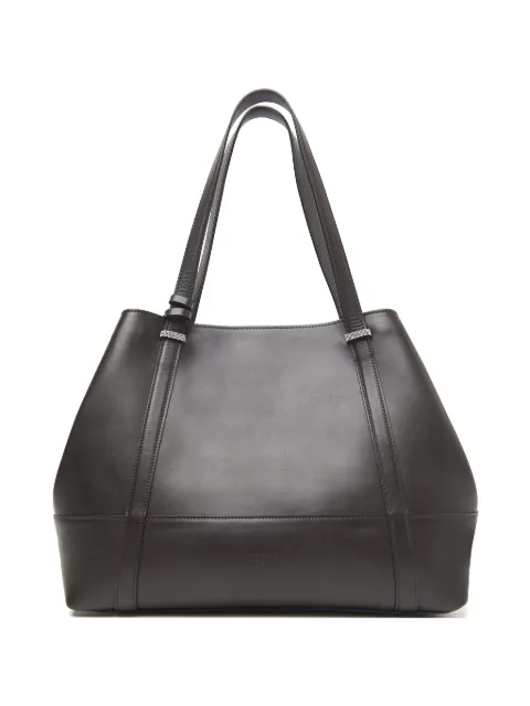 Peserico logo-debossed calf leather tote bag