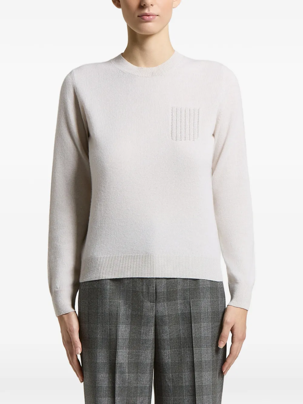 Peserico patch-detail crew-neck jumper - Nude