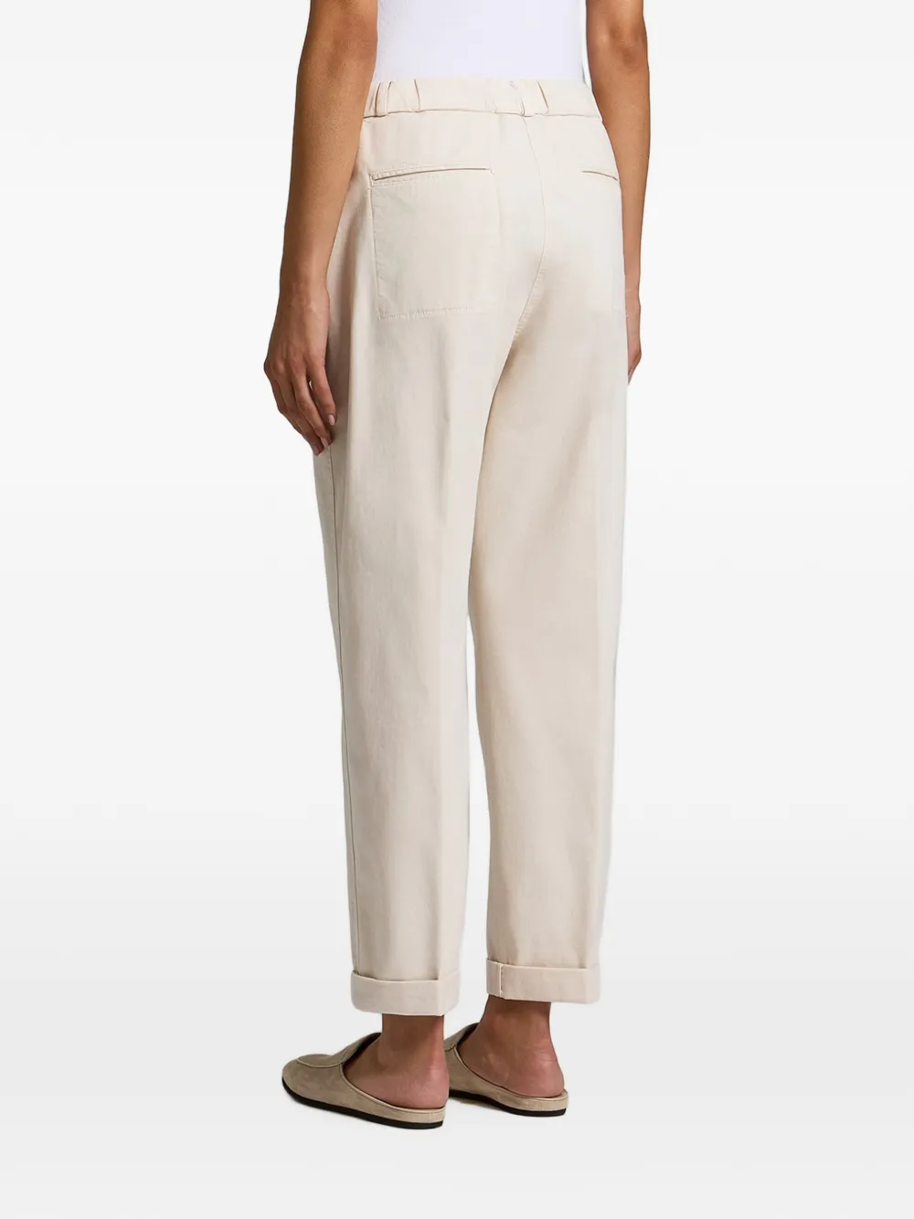 Peserico Geplooide broek met omgeslagen pijpen Beige