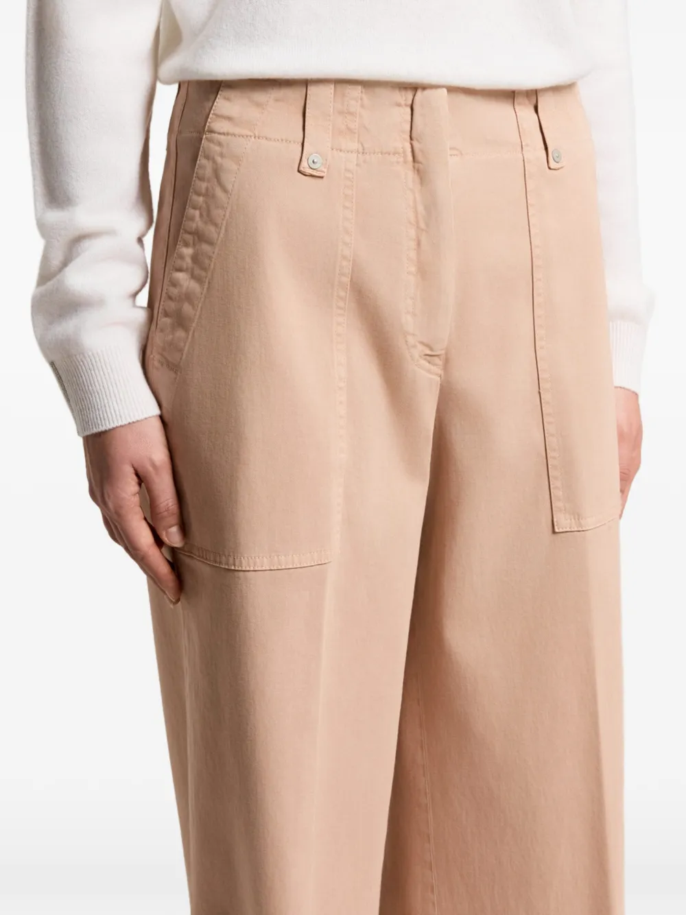 Peserico Broek met opgestikte zak Beige