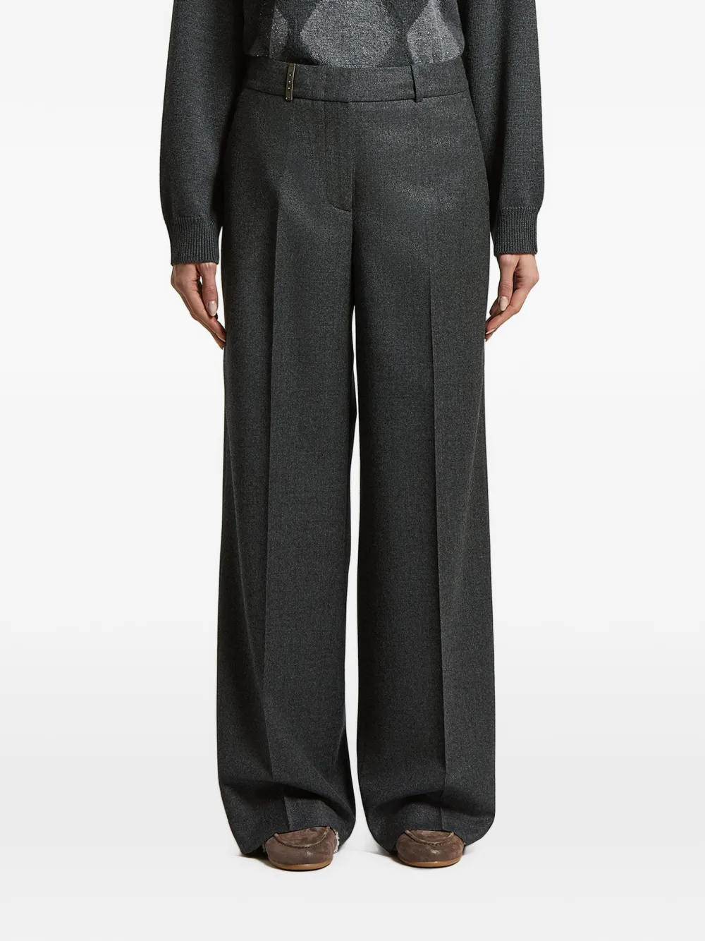 Peserico pressed-crease trousers - Grigio
