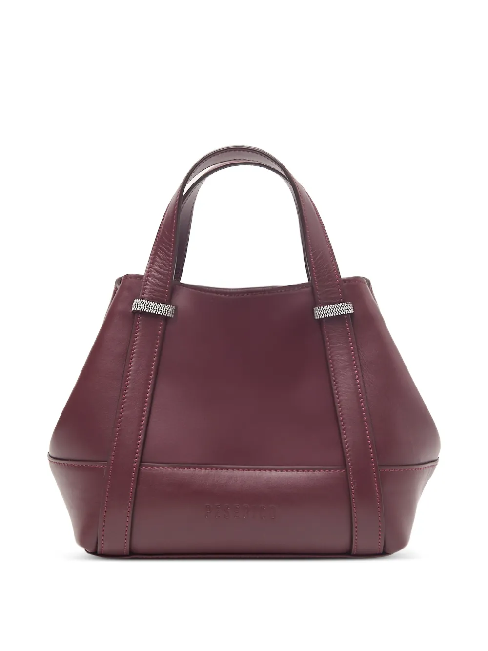 Peserico Itinera leren shopper met kralen afwerking Rood