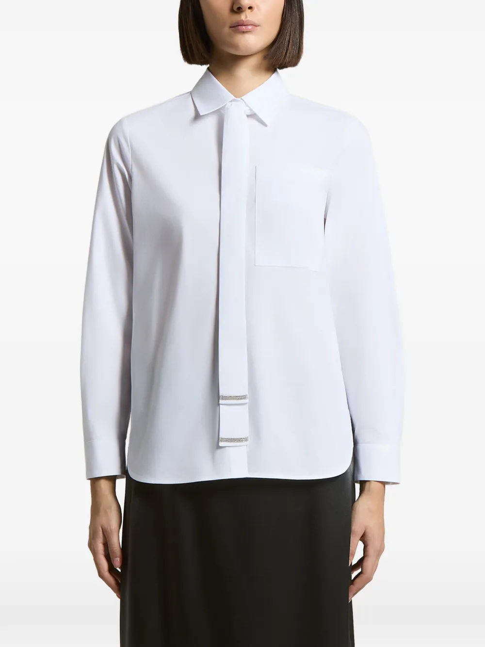 Peserico patch-pocket long-sleeved shirt - White