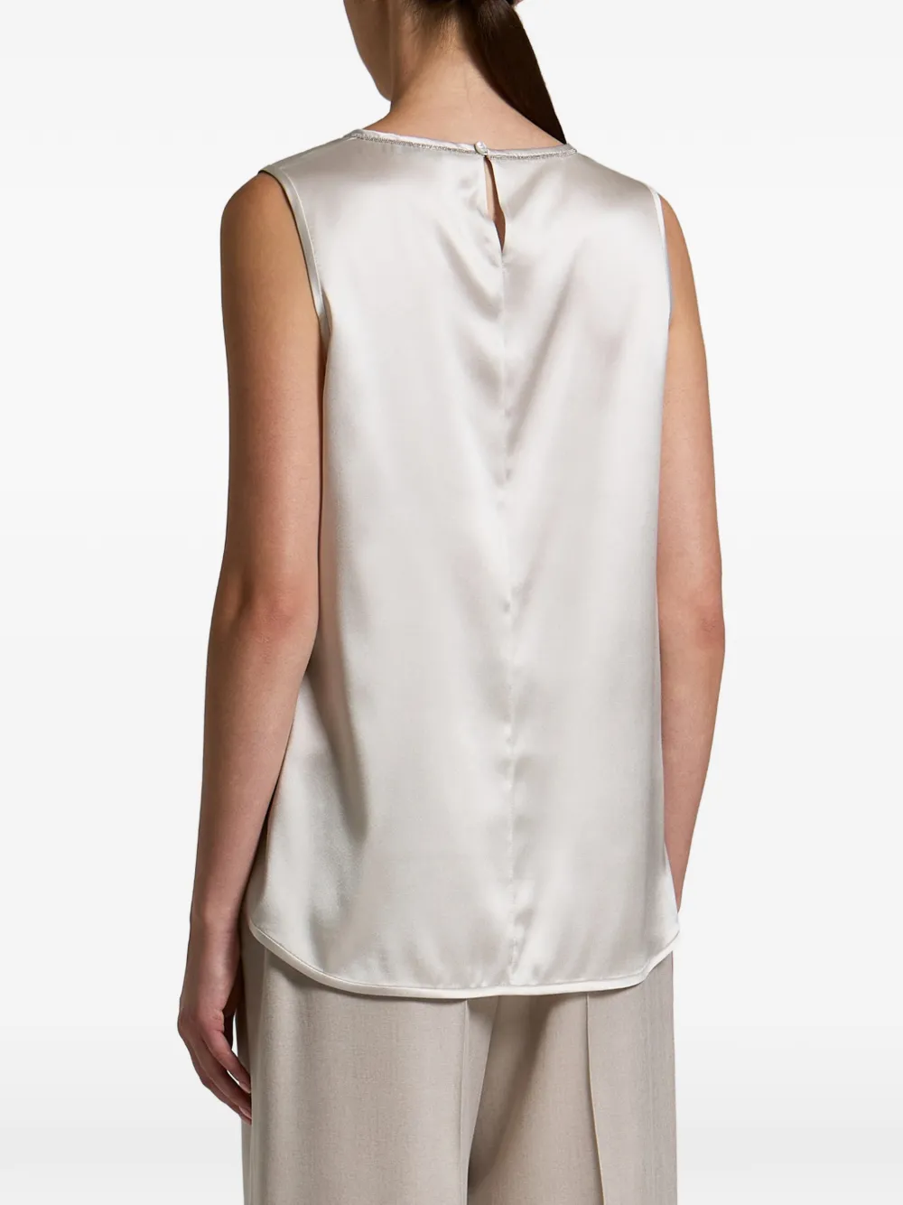 Peserico sleeveless top Beige