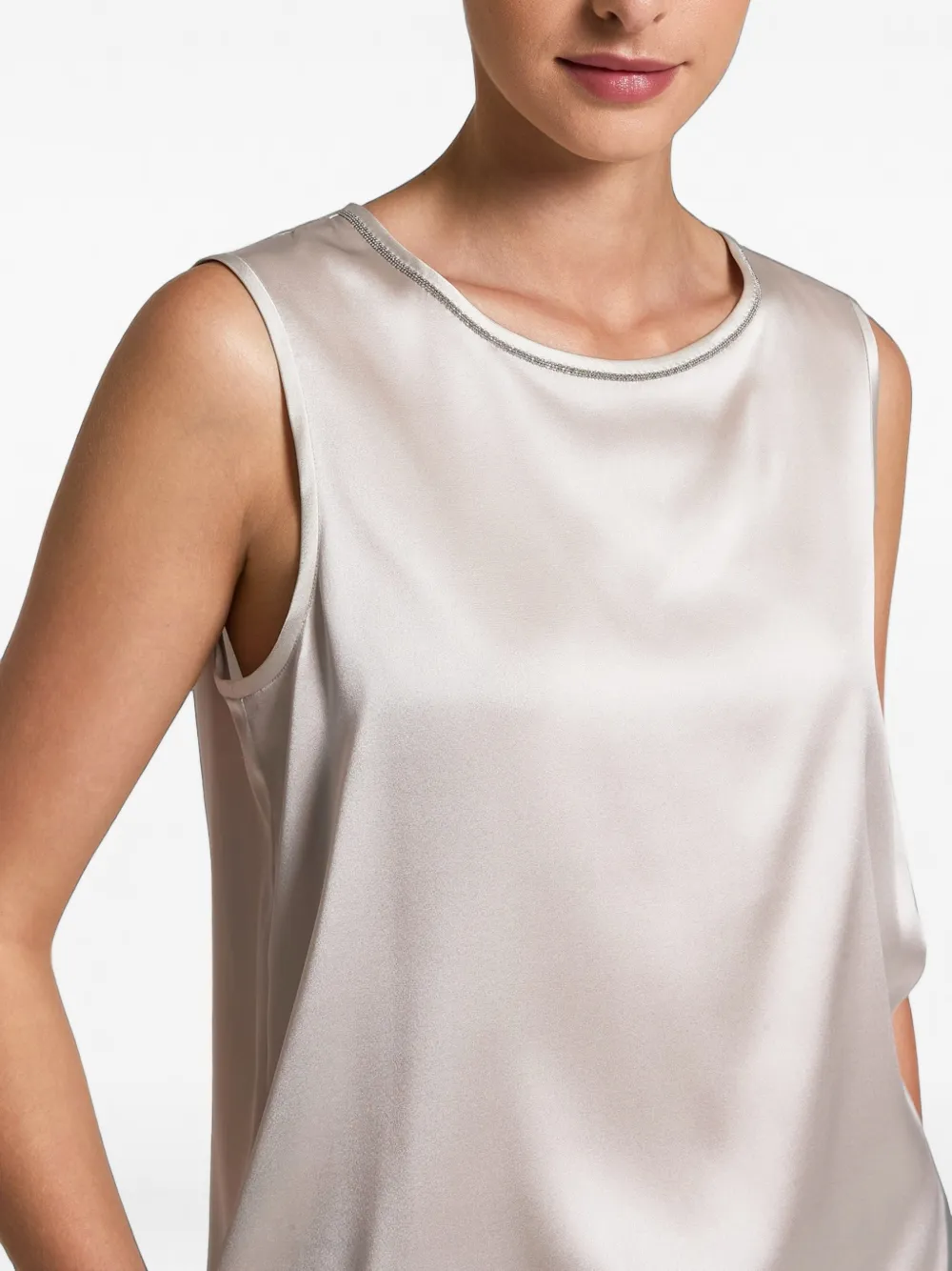 Peserico sleeveless top Beige