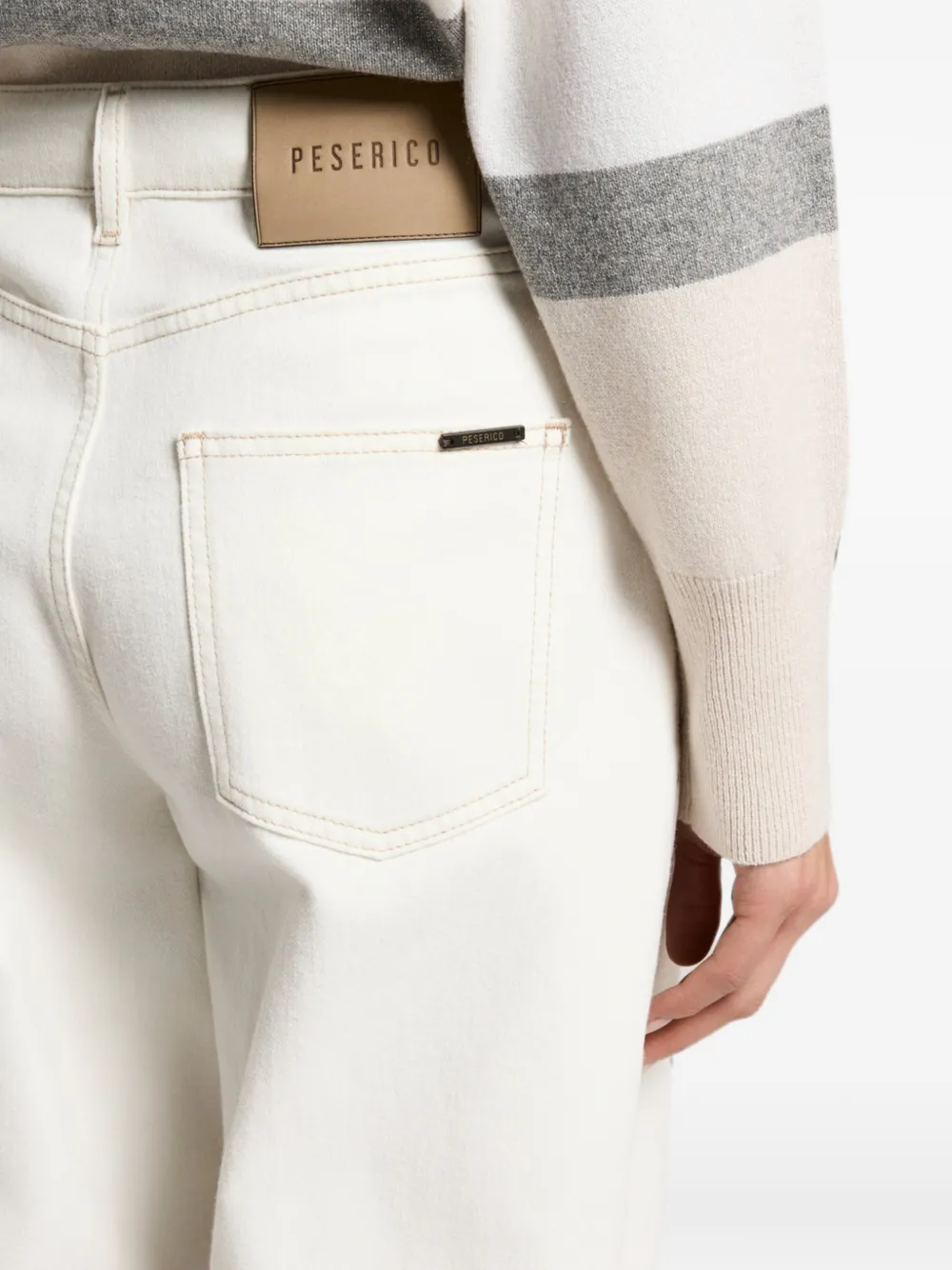 Peserico Jeans met geplooid detail Wit