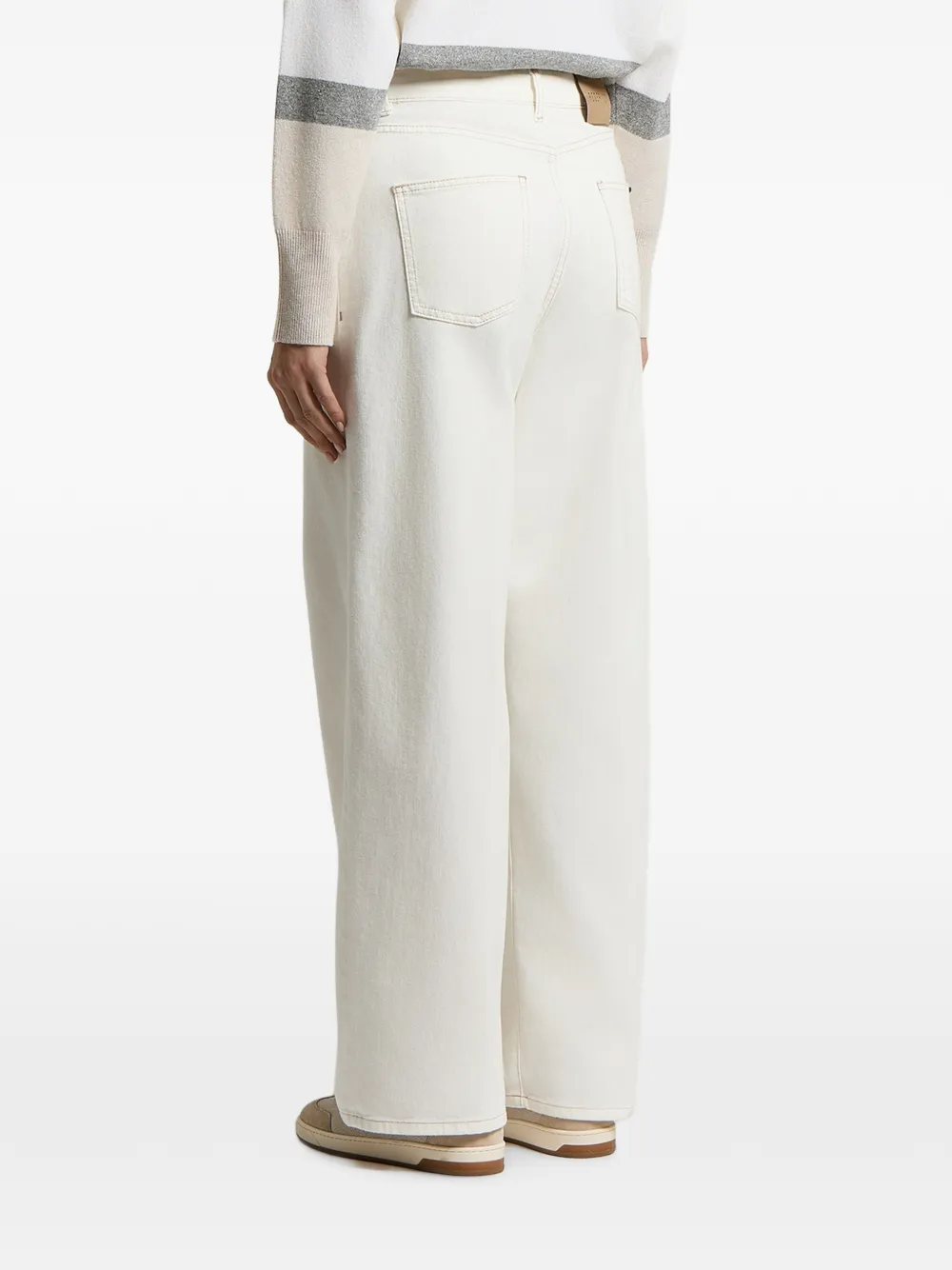 Peserico Jeans met geplooid detail Wit