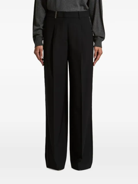 Peserico pantalones con ribete satinado