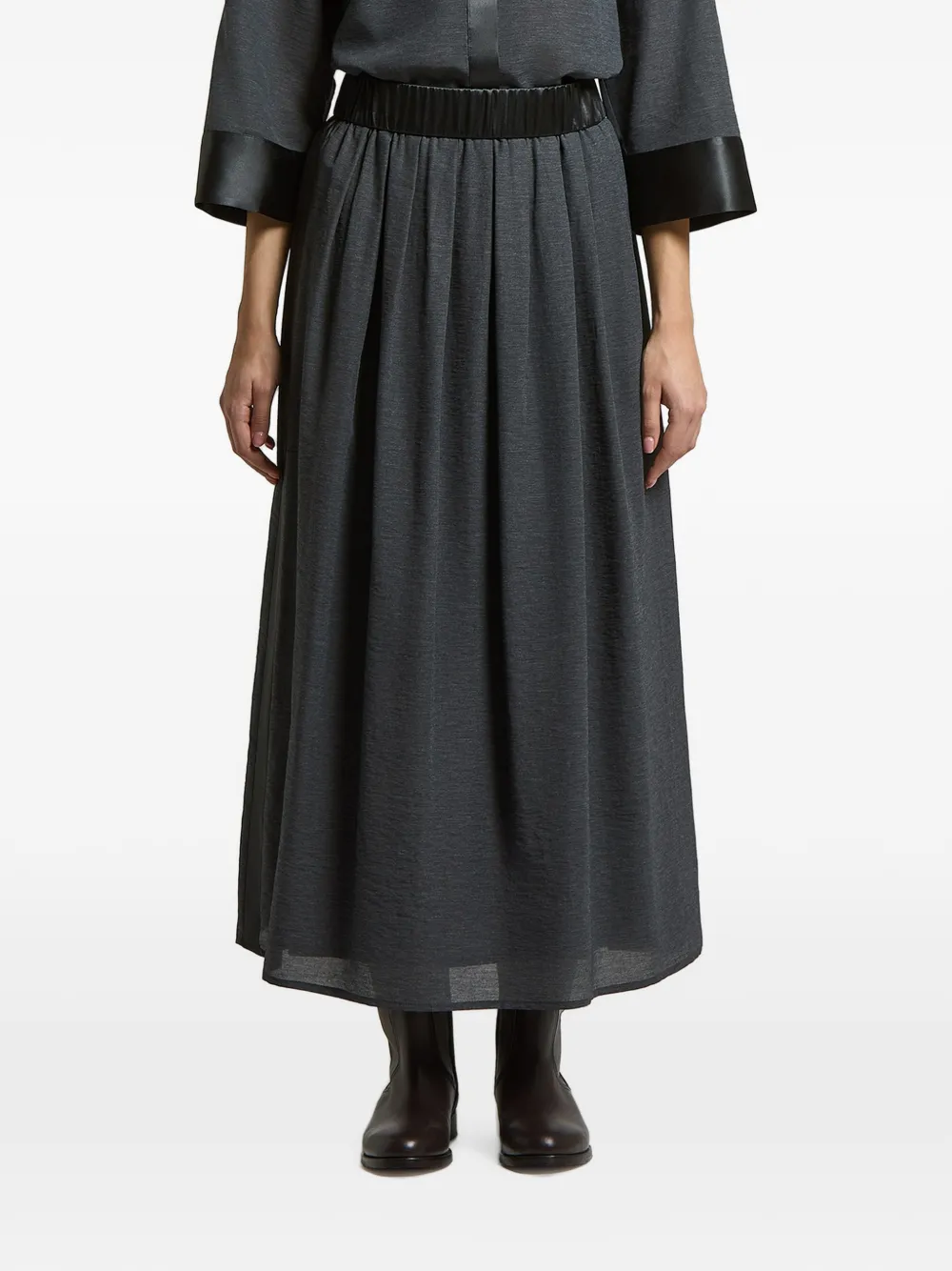 Peserico pleated midi skirt - Grigio