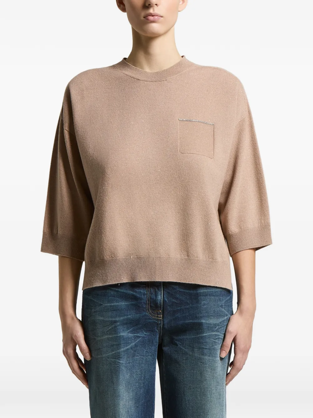 Peserico embellished-pocket jumper - Neutrals