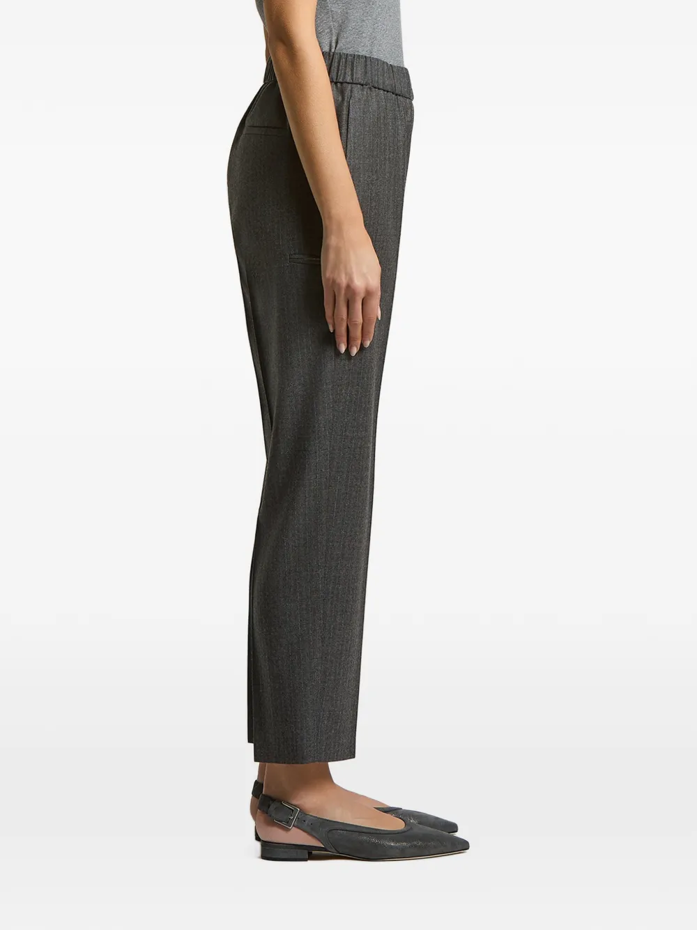 Peserico Pinstriped-pattern Trousers In Gray