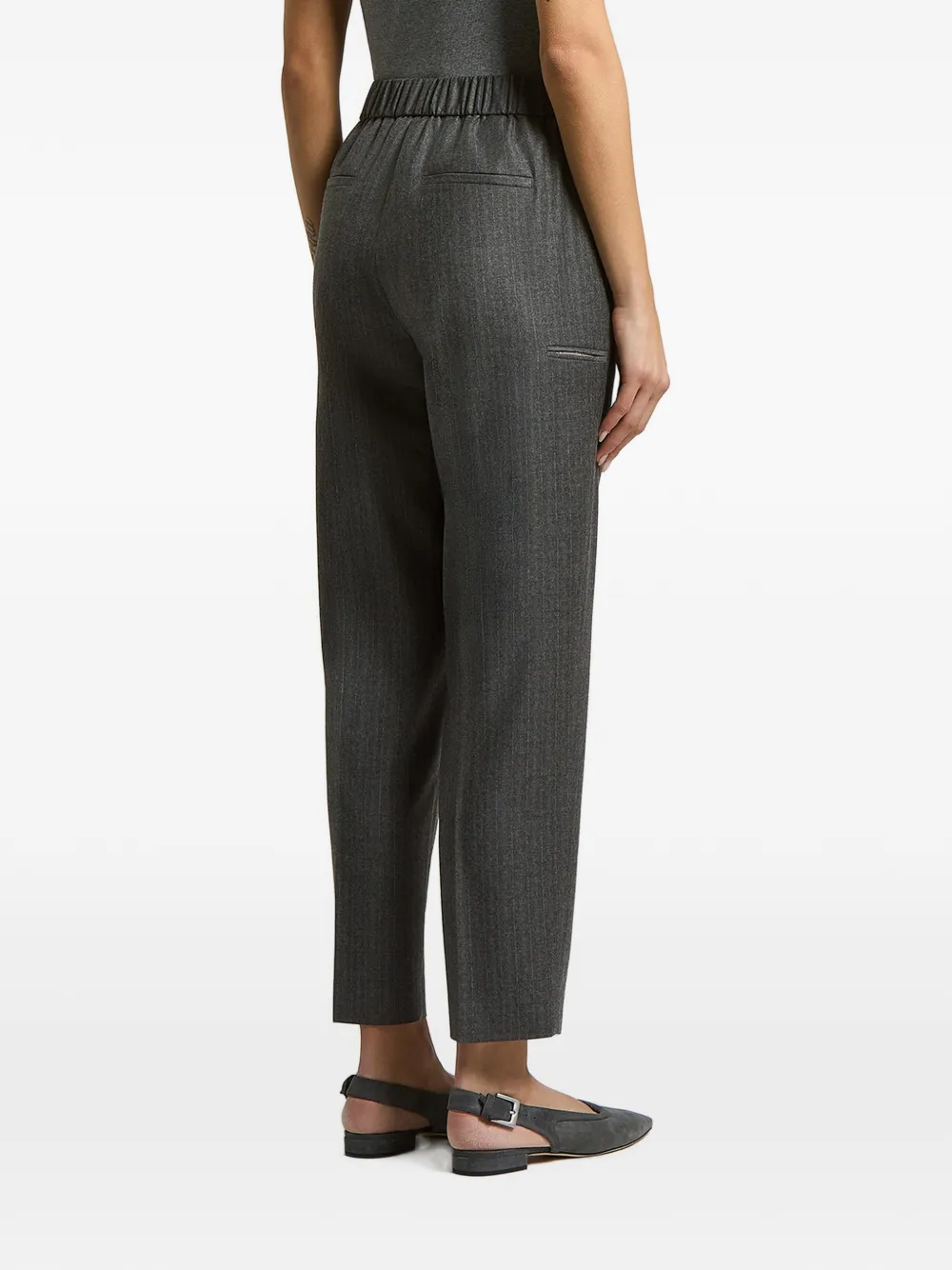 Peserico Pinstriped-pattern Trousers In Gray