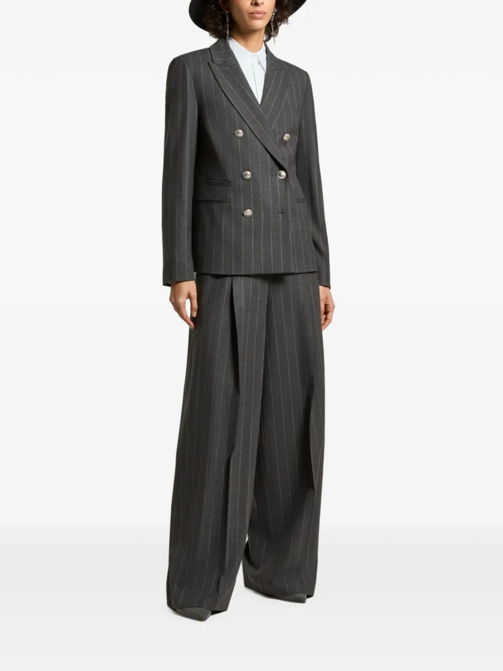 Peserico Broek met krijtstreep Grijs