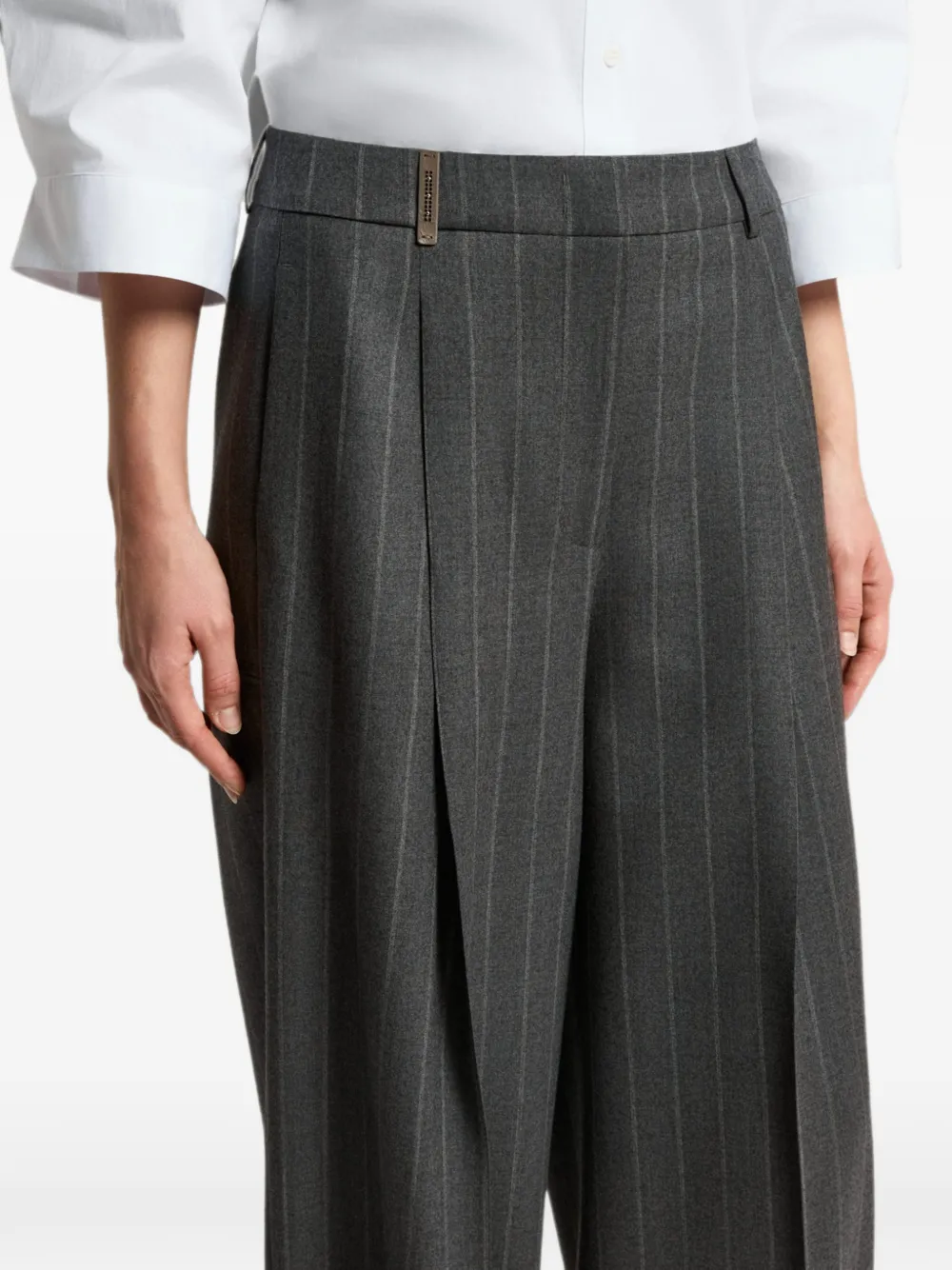 Peserico Broek met krijtstreep Grijs