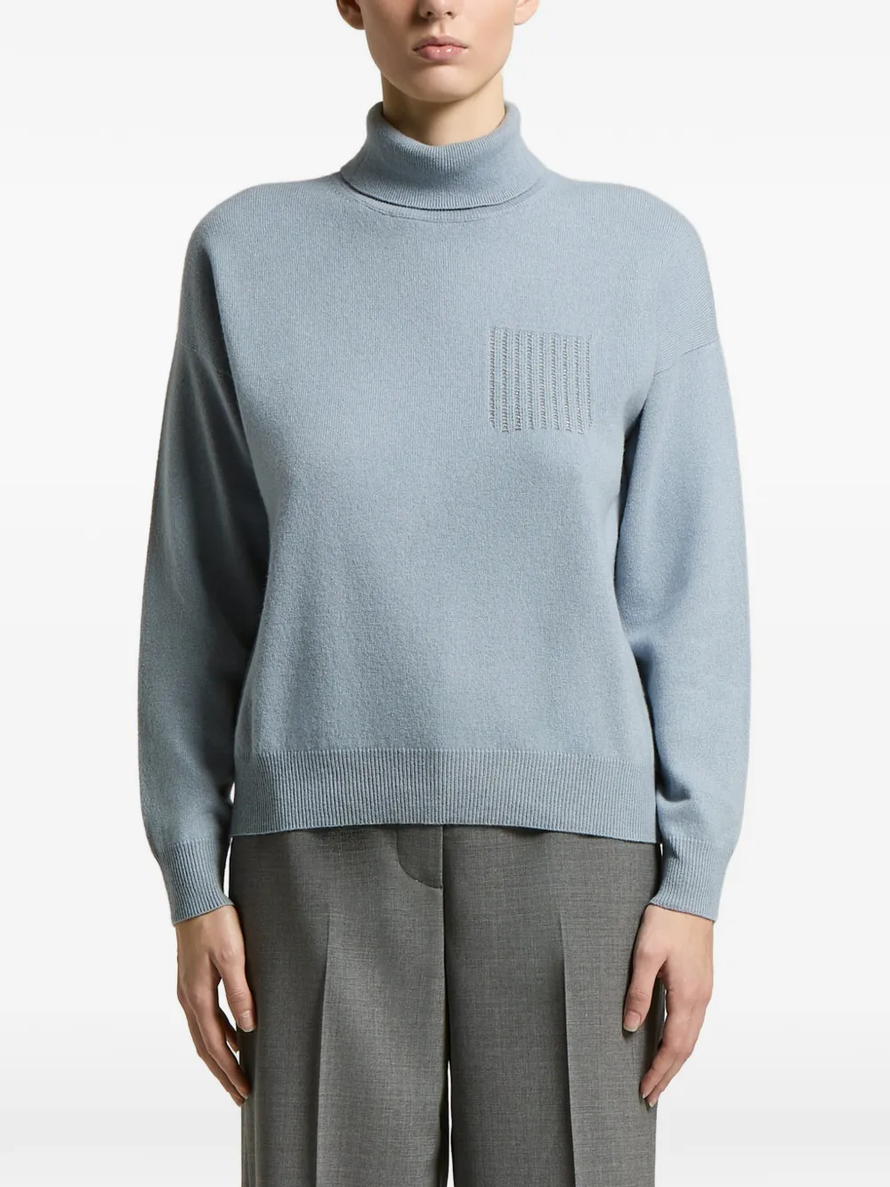 Peserico roll-neck chest-detail jumper - Blue