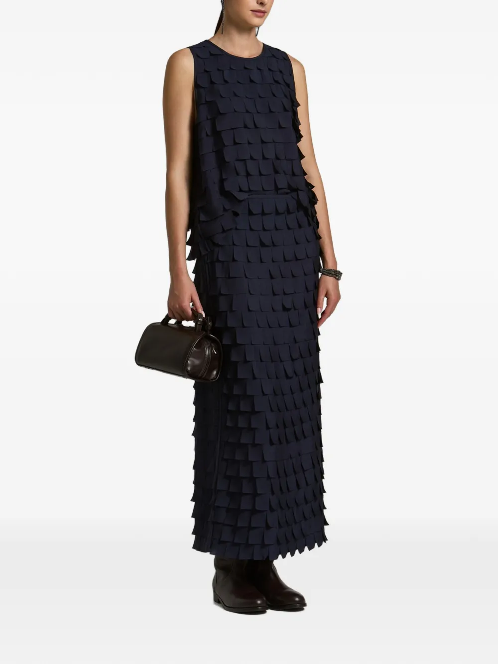 Peserico Gelaagde top met uitgesneden details Blauw