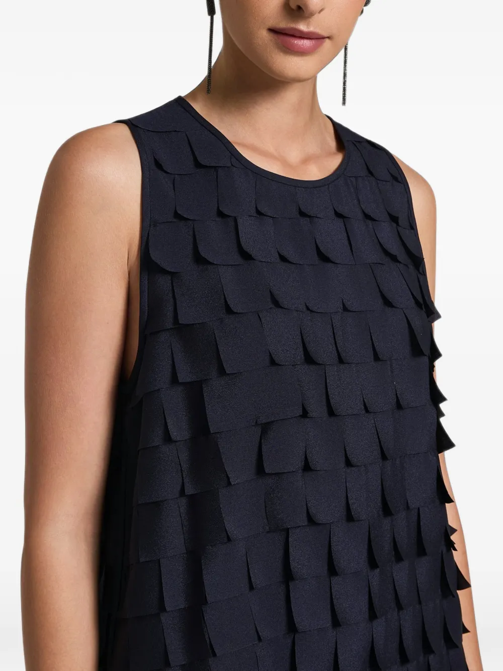 Peserico Gelaagde top met uitgesneden details Blauw
