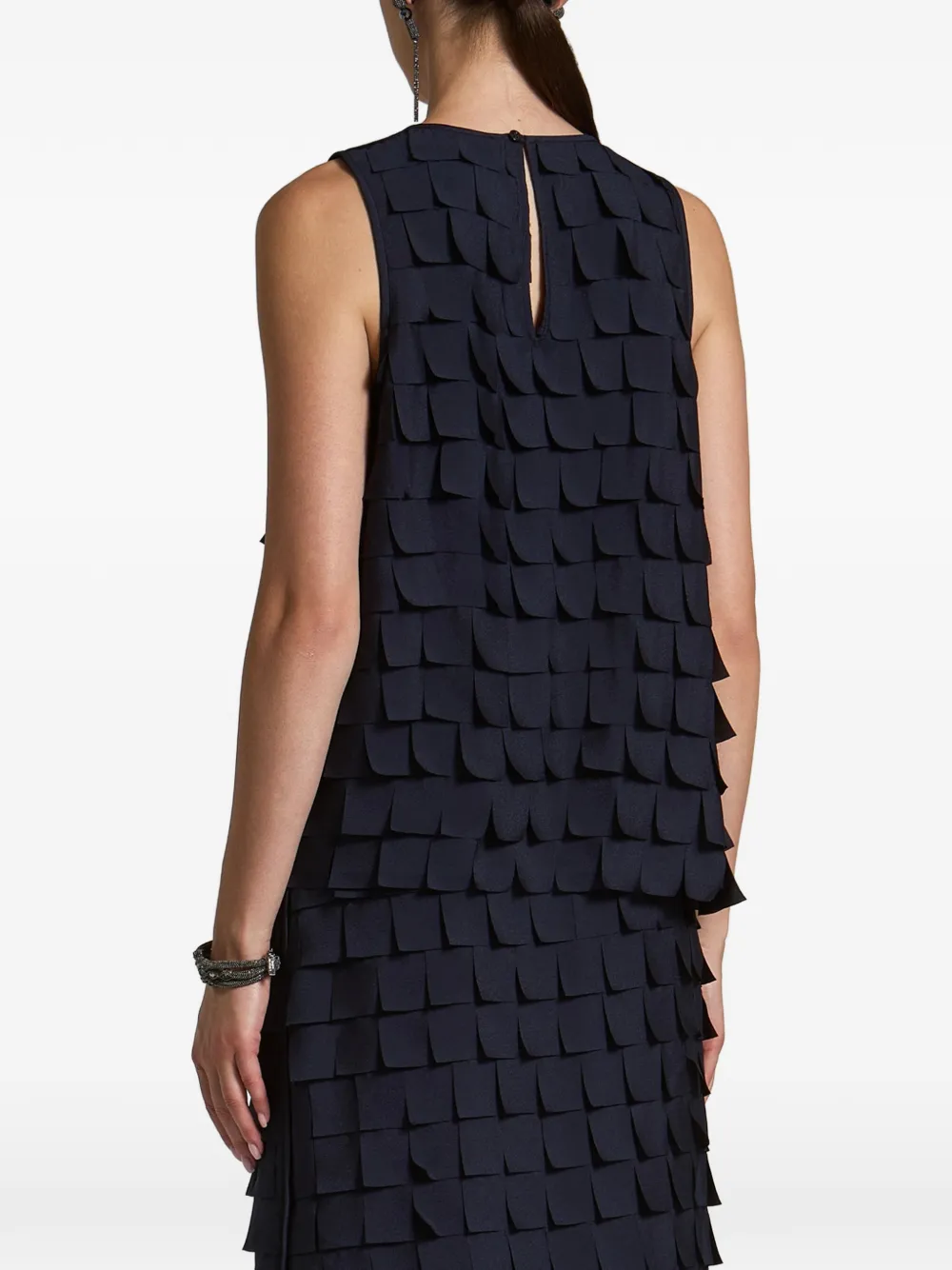 Peserico Gelaagde top met uitgesneden details Blauw