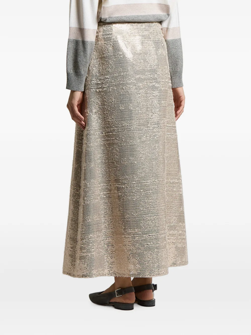 Peserico Maxi-rok met pailletten Beige