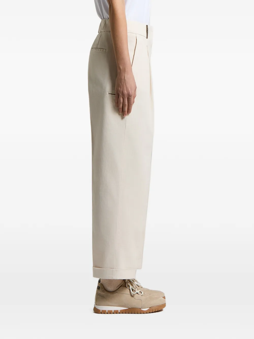 Peserico Broek met geplooid detail Beige