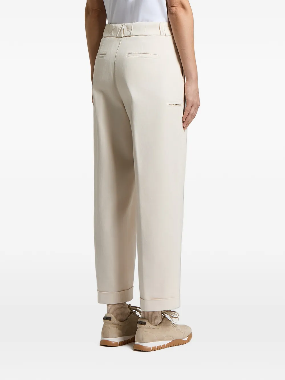 Peserico Broek met geplooid detail Beige