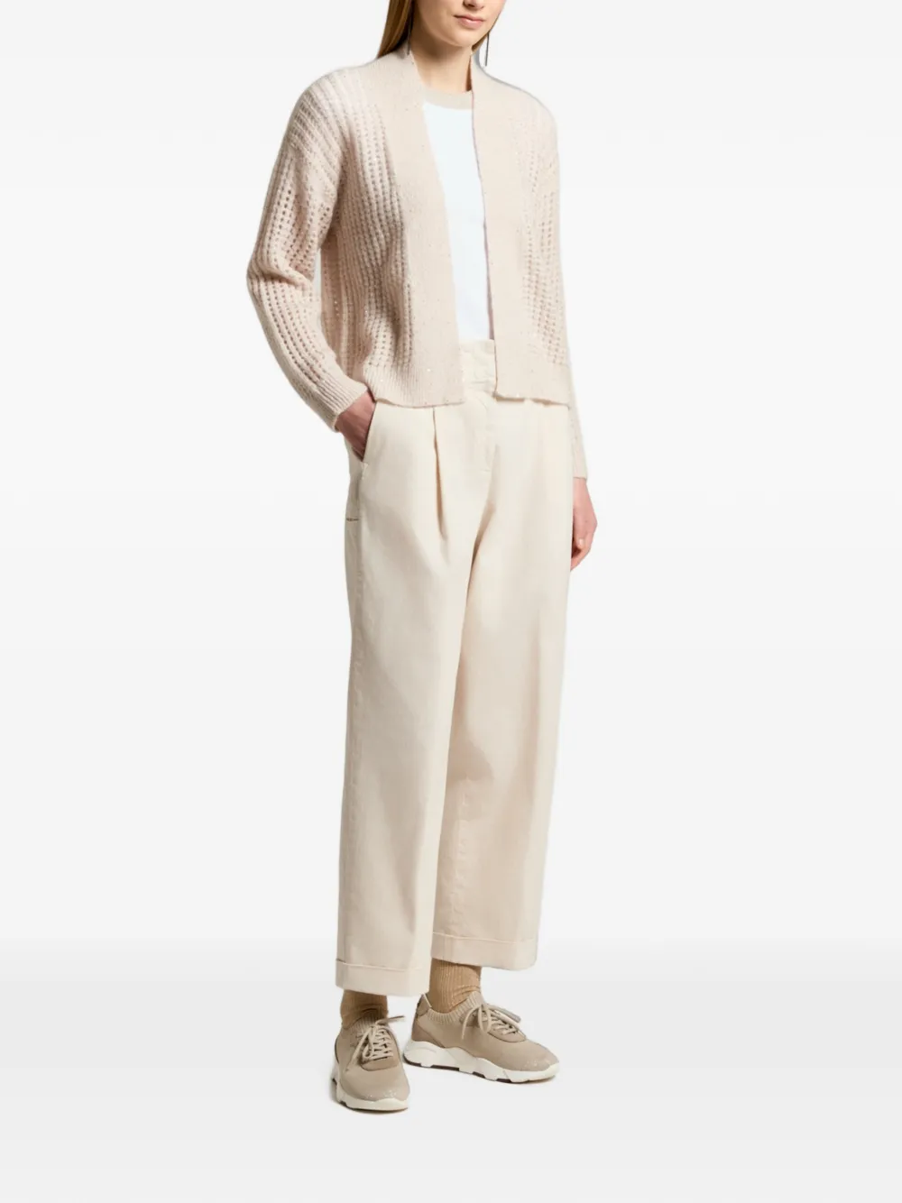 Peserico Broek met geplooid detail Beige