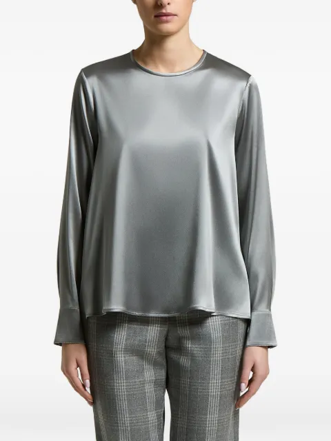 Peserico satin-finish long-sleeved blouse