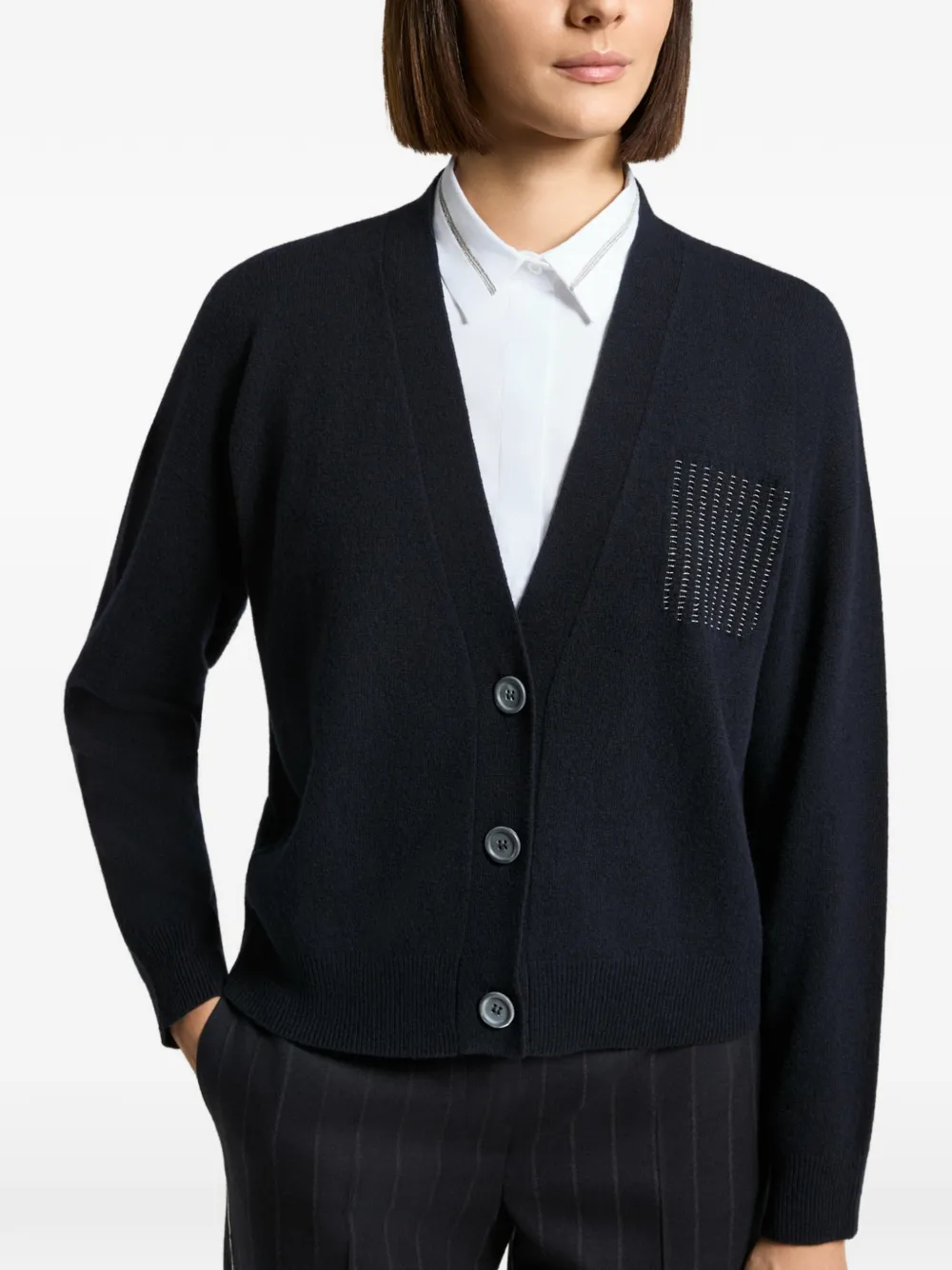 Peserico Vest verfraaid met kralen Blauw