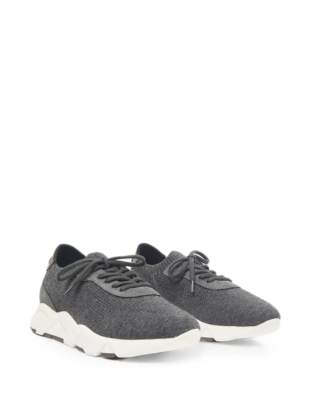 Peserico lace-up panelled sneakers Grijs