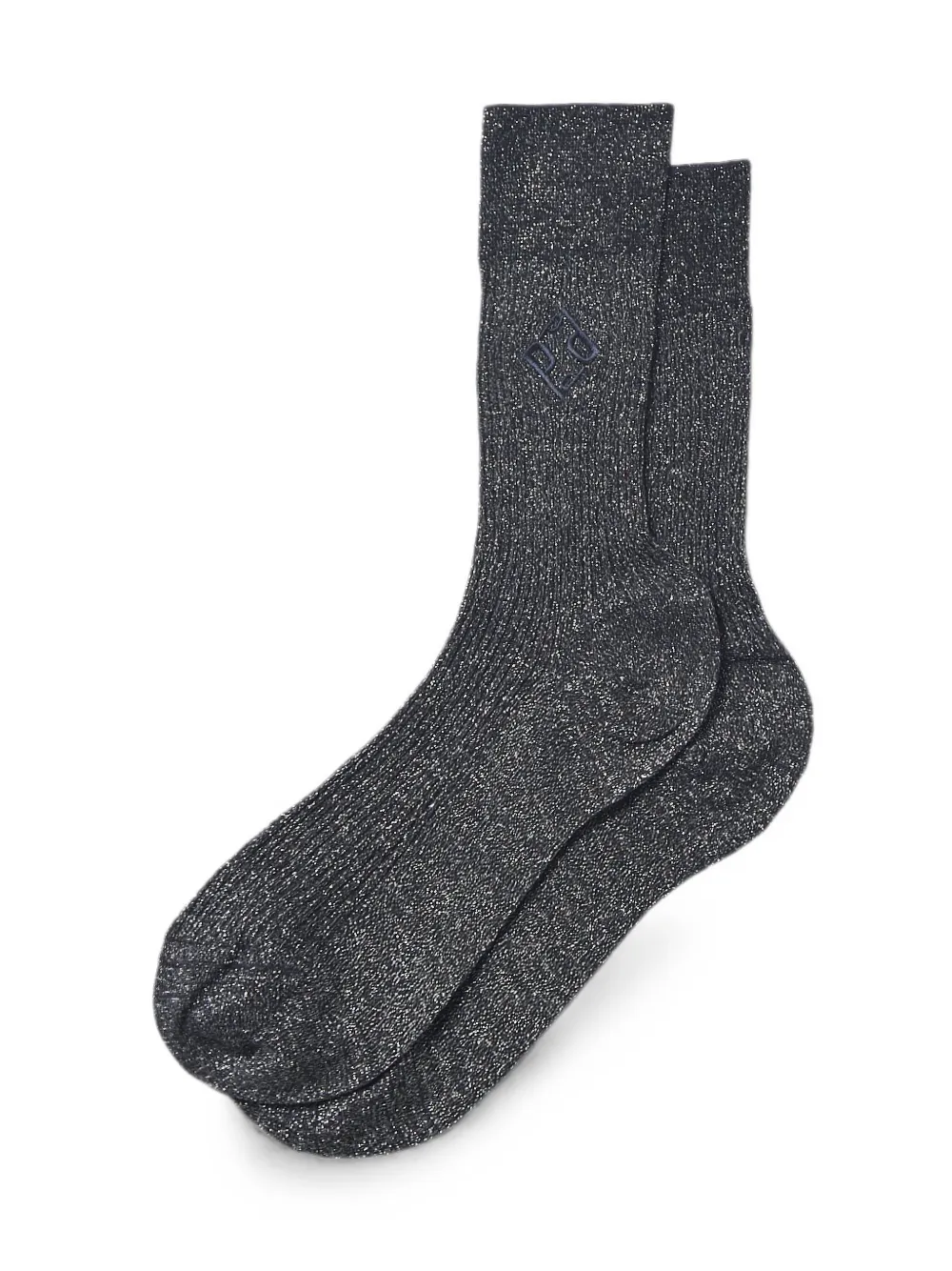 Peserico Lurex gebreide sokken met geborduurd logo Grijs