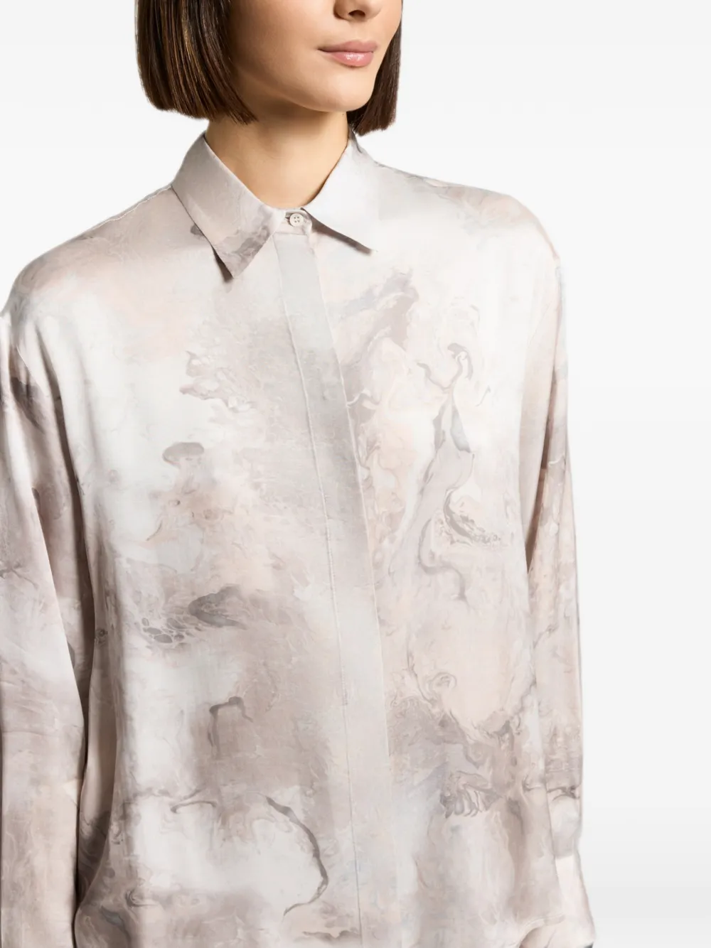 Peserico Overhemd met abstracte print Roze