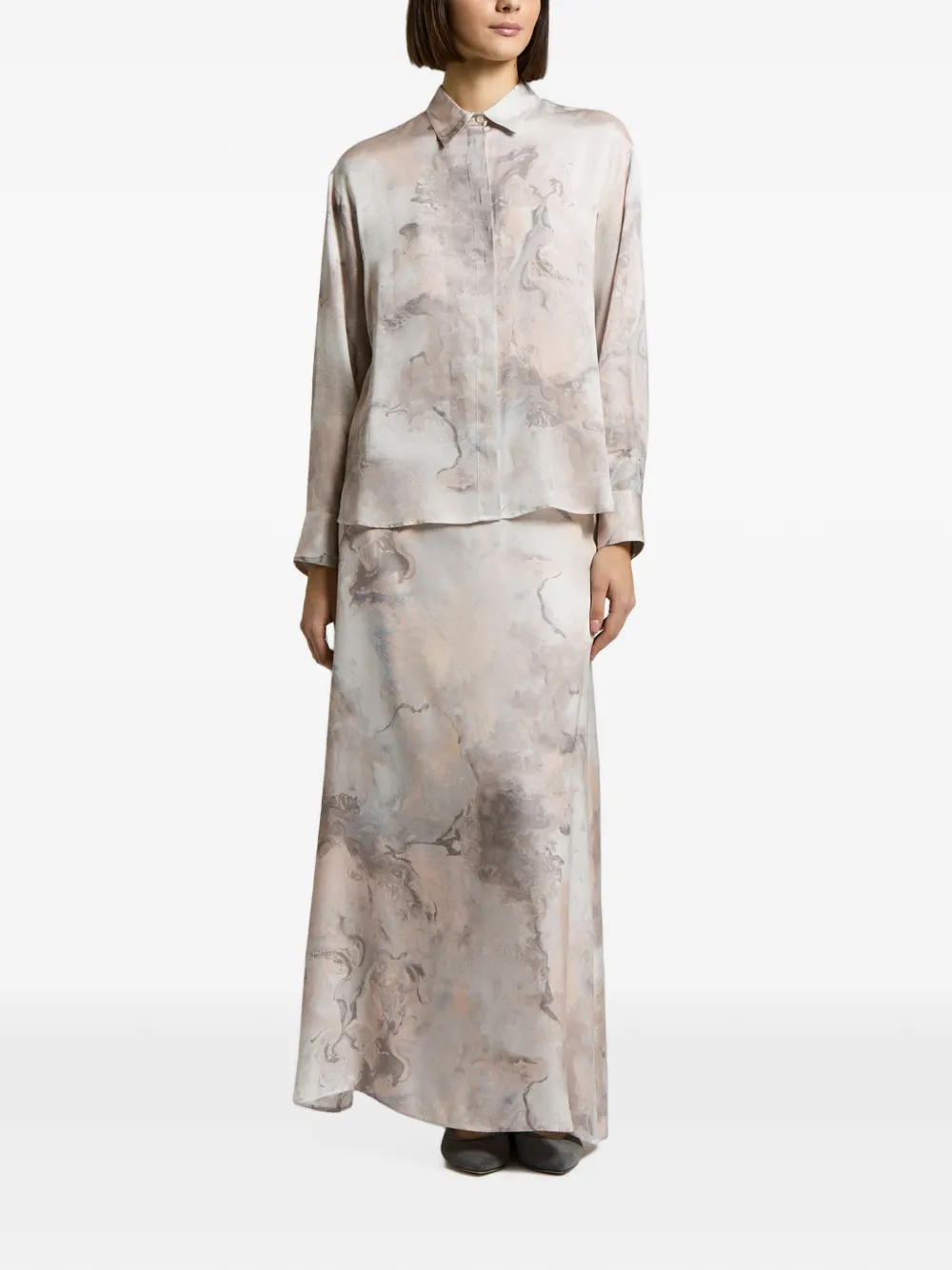 Peserico Overhemd met abstracte print Roze