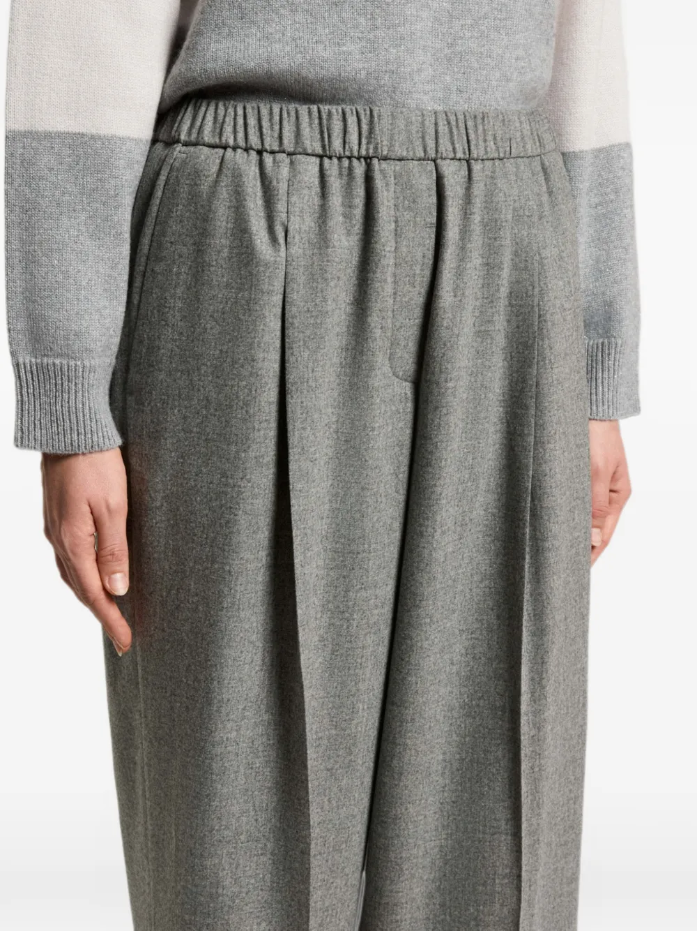 Peserico Broek met elastische taille Grijs