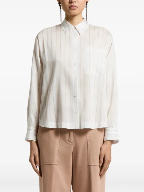 Peserico striped chest-pocket shirt