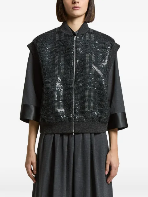 Peserico sequin-embellished sleeveless jacket