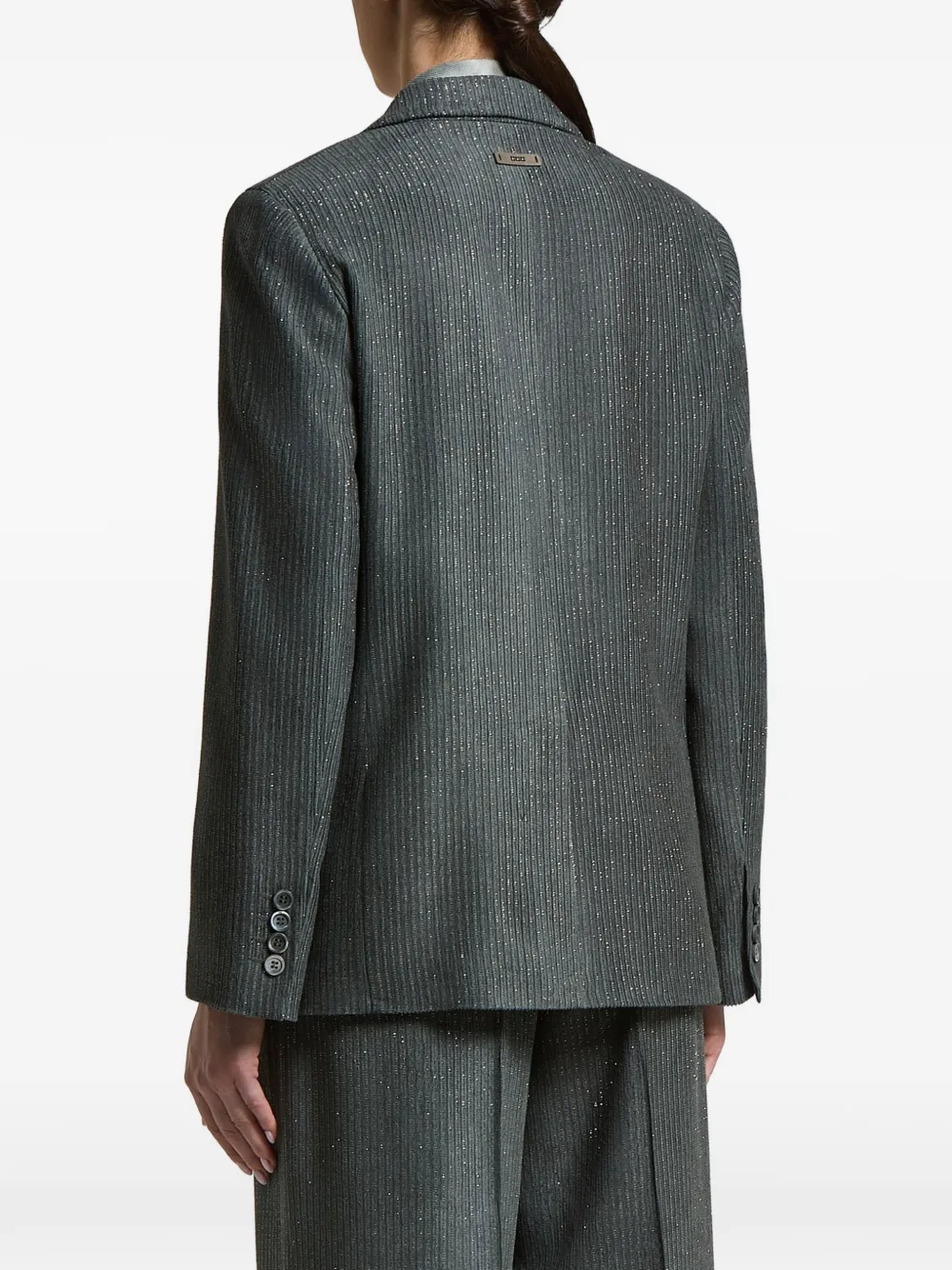 Peserico Blazer met krijtstreep en glitter-effect Grijs