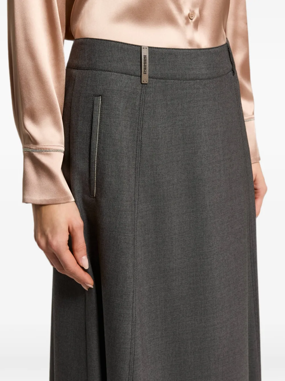 Peserico Maxi-rok met riemlussen Grijs
