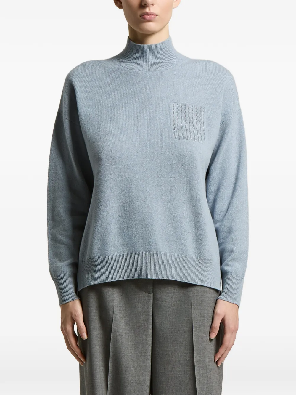 Peserico ribbed-knit high-neck jumper - Blue