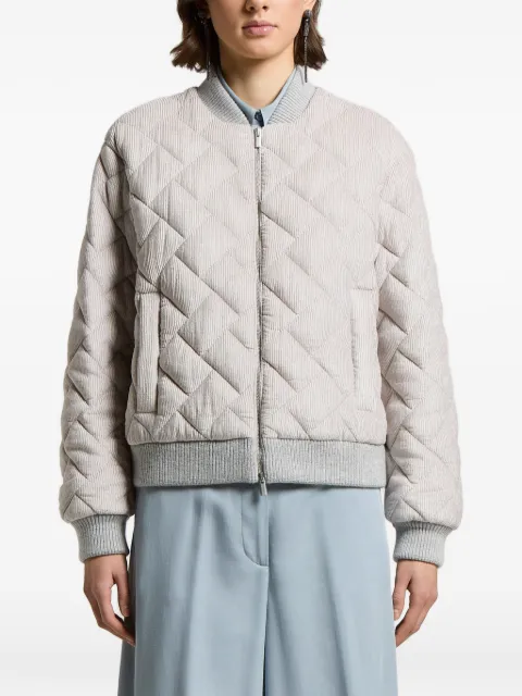 Peserico quilted corduroy bomber jacket