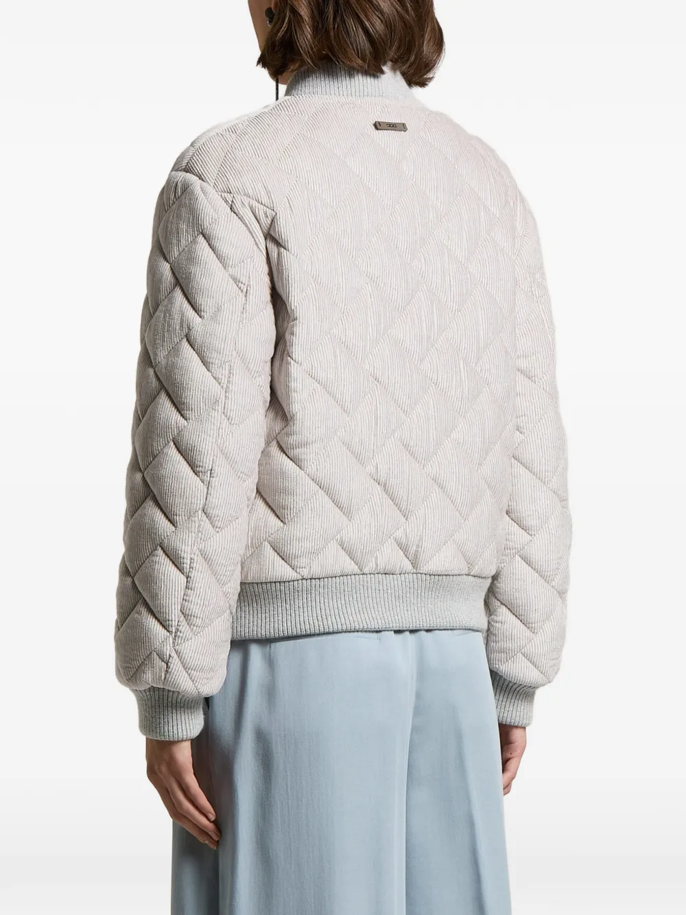 Peserico Gewatteerd ribfluwelen bomberjack Beige