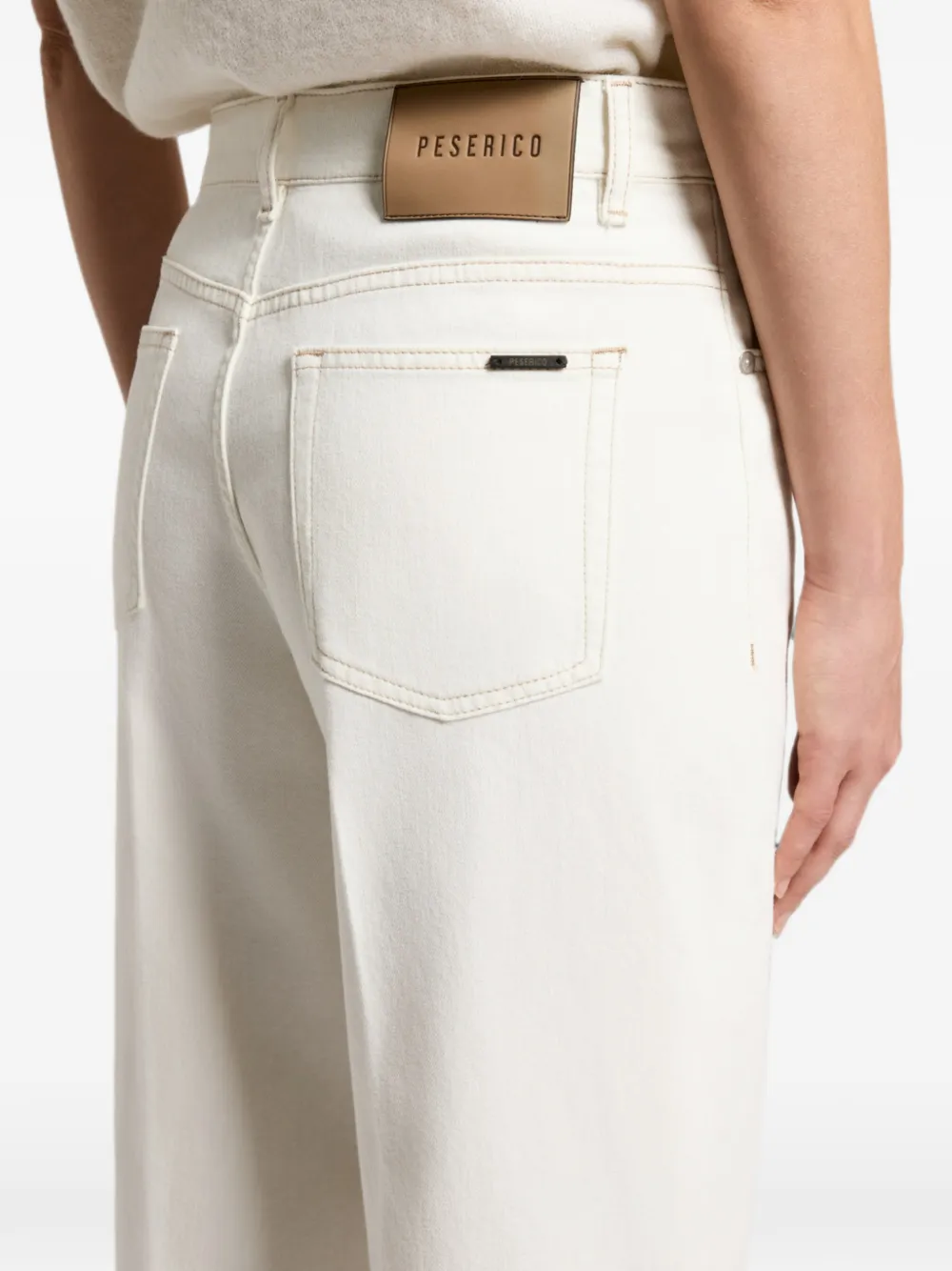 Peserico Jeans met persplooi Wit