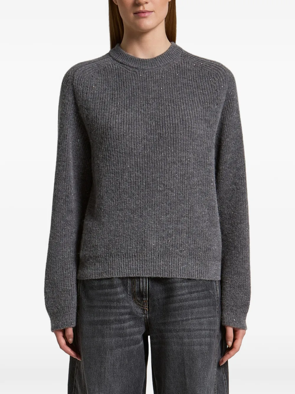 Peserico sequin-embellished ribbed-knit sweater