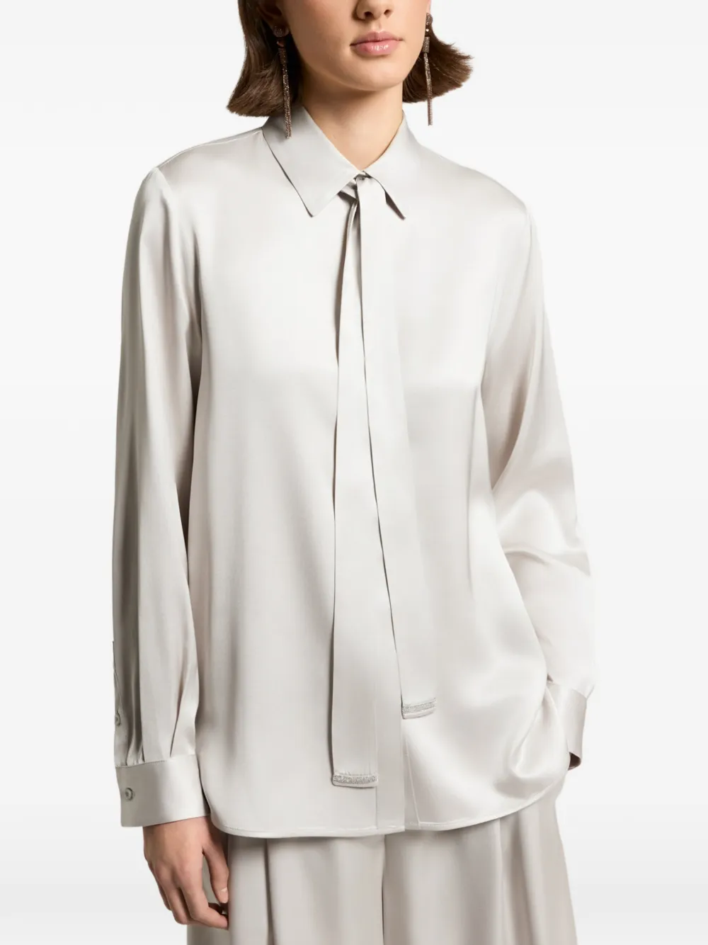 Peserico Satijnen blouse Grijs