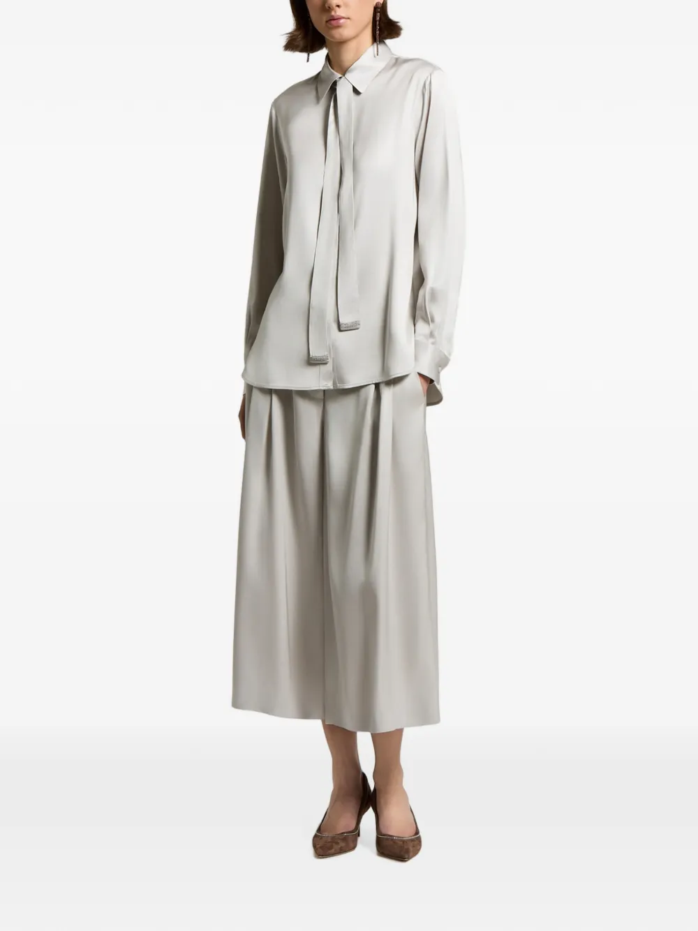 Peserico Satijnen blouse Grijs