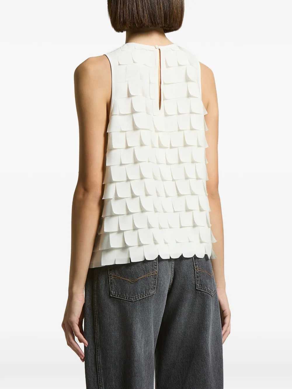 Peserico Gelaagde mouwloze blouse Wit
