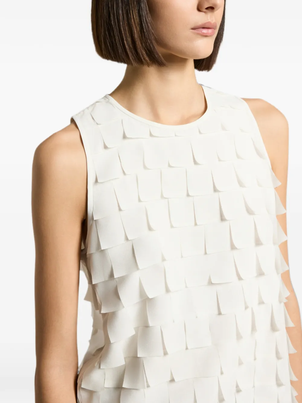 Peserico Gelaagde mouwloze blouse Wit