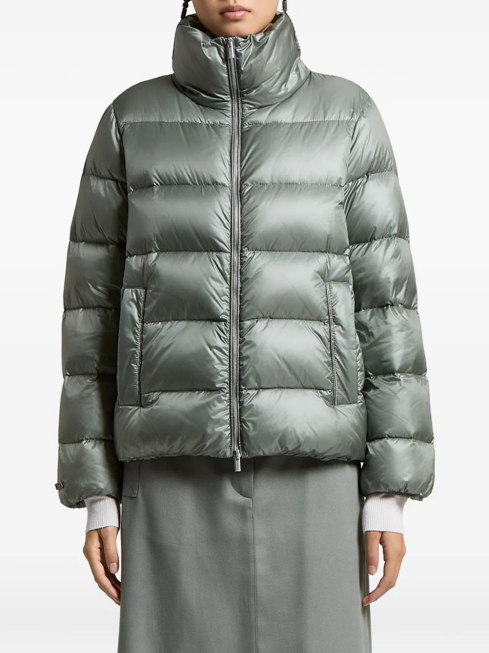 Peserico quilted high-neck jacket - Green