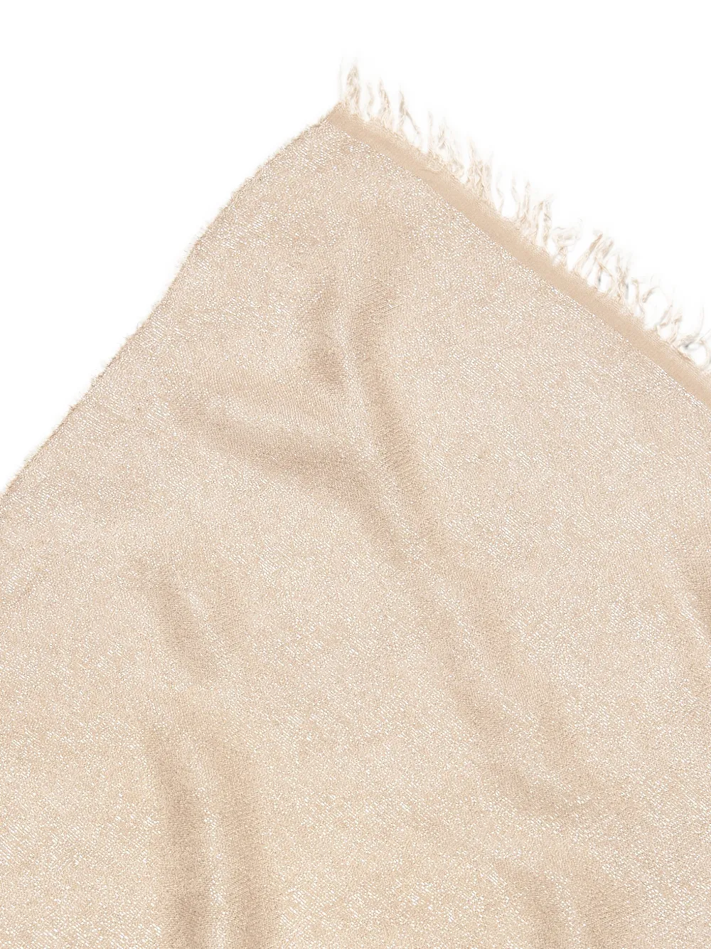 Peserico Metallic sjaal met franje Beige