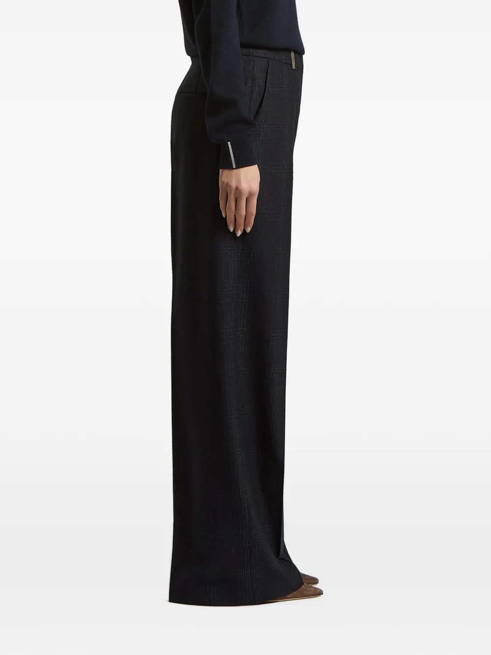 Peserico Geruite broek Blauw